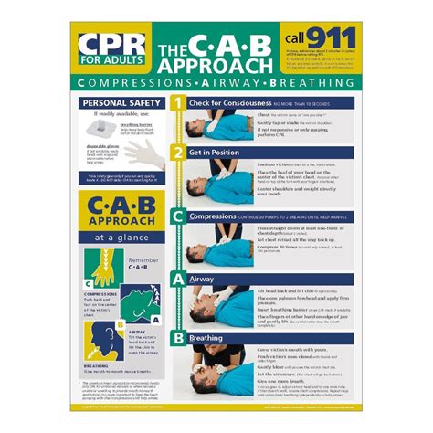 Adult Cpr Poster Safety Skill Visualz