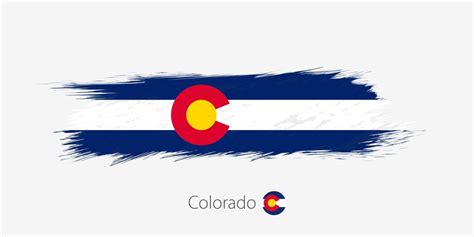 Flag Of Colorado Us State Grunge Abstract Brush Stroke On Gray