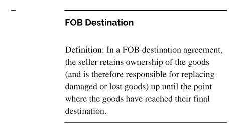 Solution How Merchandise Flows Through Both A Freight On Board Fob