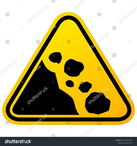 Landslide Hazard Sign Yellow Warning Symbol Stock Vector Royalty Free