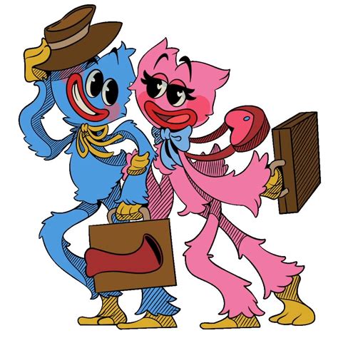 Discarded Official Art Of Huggy Wuggy And Kissy Missy Poppy Playtime Know Your Meme
