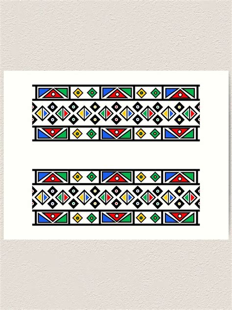 Traditional Ndebele Fabric Print Zimbabwesouth Africa Art Print For