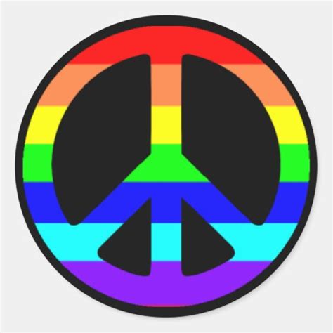 gay pride peace symbol stickers text optional zazzle