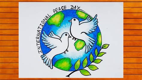 Peace Day Poster Drawing How To Draw Peace Dove Poster