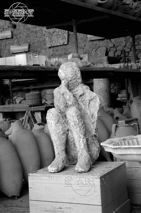 Plaster Cast Of A Victim Of Mt Vesuvius In The Ancient City Of Pompeii May 7 2016 Italy