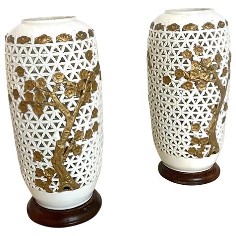 Chinese Blanc De Chine Porcelain And Ormolu Mounted Potpouri Vases And