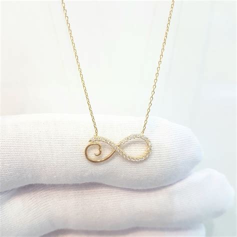 Dainty Infinity Necklace 14k Real Solid Gold Infinity Etsy
