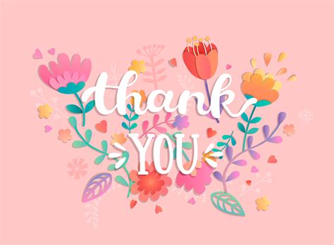 Thank You Handwritten Inscription With Flowers 332041 Vector Art At