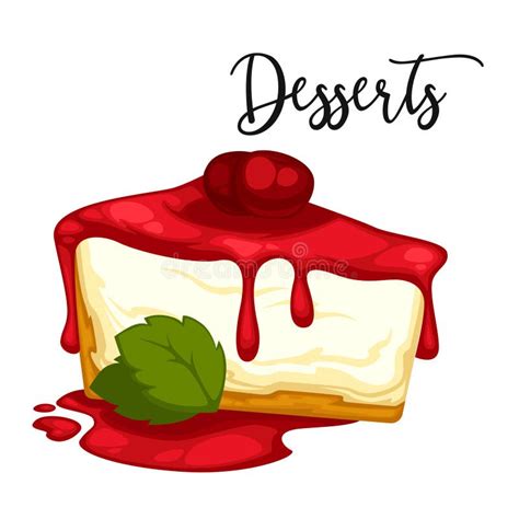 Delicious Sweet Dessert Vector Cartoon Illustration Stock Vector