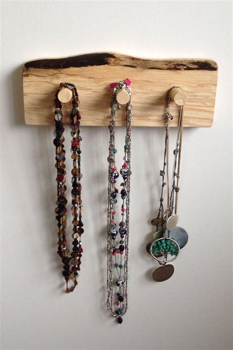 Jewelry Organizer Necklace Organizer Wooden Hanging Rack Etsy