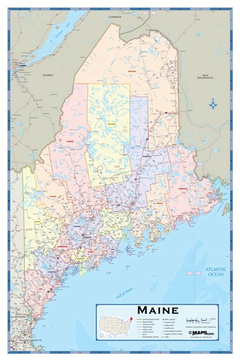Map Of Counties In Maine States Of America Map States Of America Map
