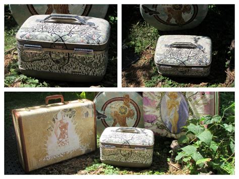 Painted Suitcase Hand Painted Vintage American By Thecraftyvision