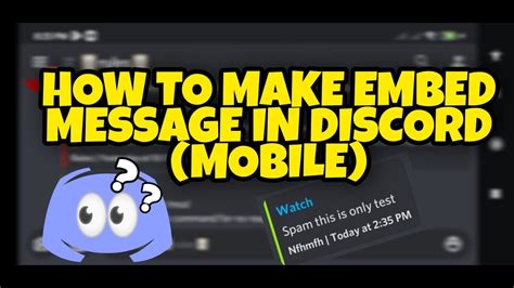 Tutorial How To Make Embed Message In Discord MOBILE YouTube