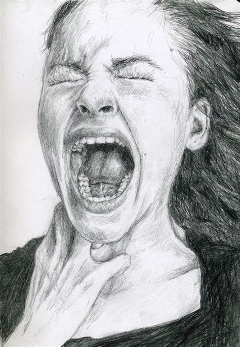 Screaming Woman Sketch Dark Art Drawings Pencil Art Drawings Art Drawings Simple Art Drawings