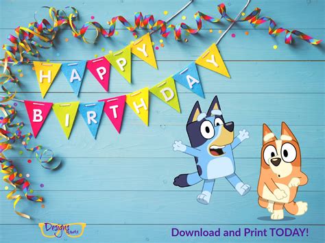 Bluey Birthday Banner Printable Printable Word Searches