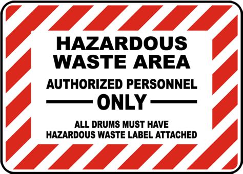 Hazardous Waste Area Sign G By Safetysign Com