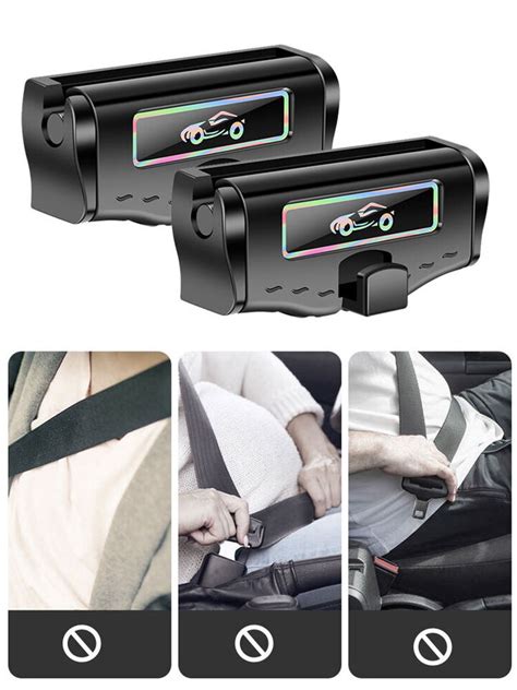 2pcs Adjustable Car Seat Belt Clip Adjuster Holder Stopper Buckle