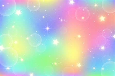 Premium Vector Holographic Fantasy Rainbow Unicorn Background With