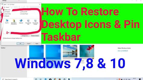 How To Restore Desktop Icons Icons Missing In Windows 7