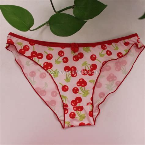 Manufacture Underwear Knitting Spandex Cotton Panties Underwear Cherry