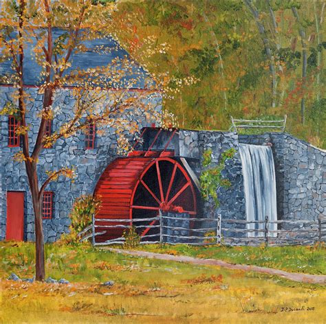 Wayside Inn Grist Mill Painting By Jean Pierre Ducondi