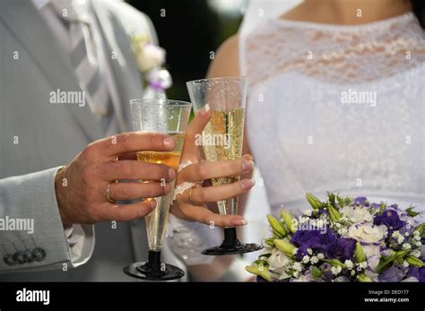 Wedding Champagne And Toast Stock Photo Alamy