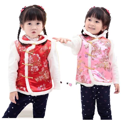 Children Jacket Chinese New Year Baby Girl Qipao Vest