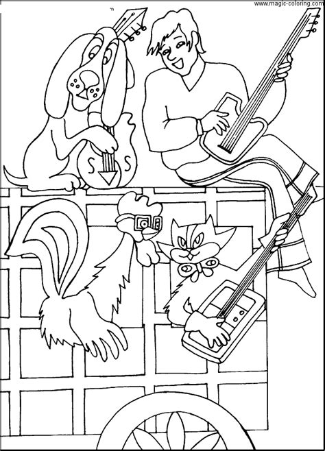 Bremen Town Musicians Coloring Page Coloring Home