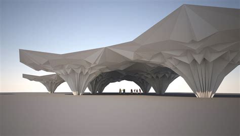 Gallery Of Origami Pavilion Creates Shelter With 8 Folded Aluminum