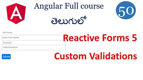 Custom Validations In Angular Angular Form Validations Reactive