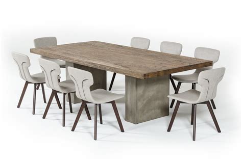 Shop modern dining tables, wood dining tables and glass dining tables in miami, nyc, los angeles, san francisco, dallas, houston, atlanta, chicago & toronto Modrest Renzo Modern Oak & Concrete Dining Table