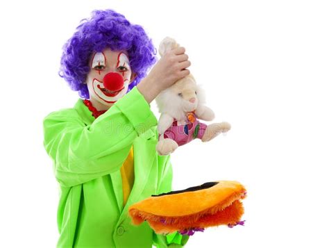 Three People Dressed Up As Colorful Funny Clowns Stock Image Image Of