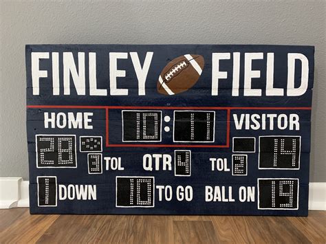 Finley ⚾️ Field Customized Football Scoreboard Made From Reclaimed
