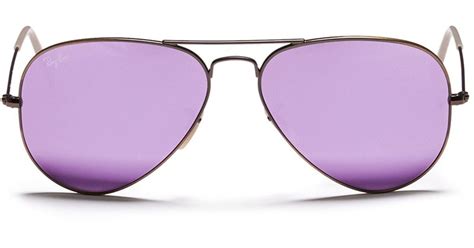 Ray Ban Aviator Flash Lenses Metal Sunglasses In Purple For Men Lyst