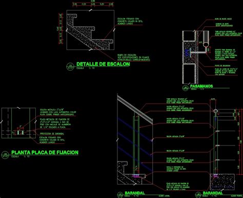 Detail Of Handrail 2 2d Dwg Detail For Autocad Designs Cad