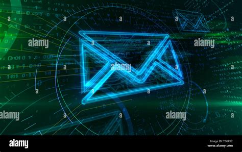 Internet Email Communication In Cyberspace With Envelope Sign On