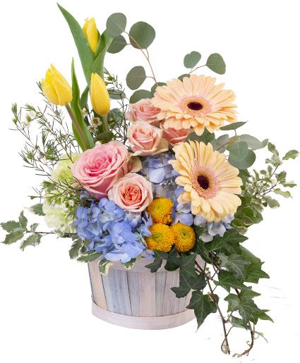 Spring Morning Basket Arrangement Spring Flowers Flower Shop Network