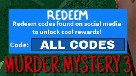 Our website provides up to date list of roblox murder mystery 2 codes. (MARCH 2020) ALL *NEW* ⚡️Murder Mystery 3 ⚡️SECRET OP *WORKING* CODES! (Roblox) - YouTube