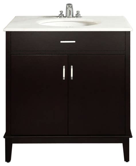 Dark brown vanity are very popular among interior decor enthusiasts as they allow for an added aesthetic appeal to the overall vibe of a property. Oxford Dark Espresso Brown 30-inch Bath Vanity with 2 ...