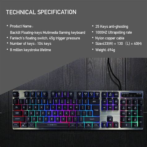 Fantech Kx 302 Major Gaming Keyboard And Mouse Combo Set