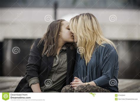 Two Women Kissing Stock Image Image Of Feminine Face 37452841