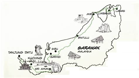 Map of northern borneo, existing highway marked in yellow. Pan Borneo Highway KOP Launch Video - YouTube