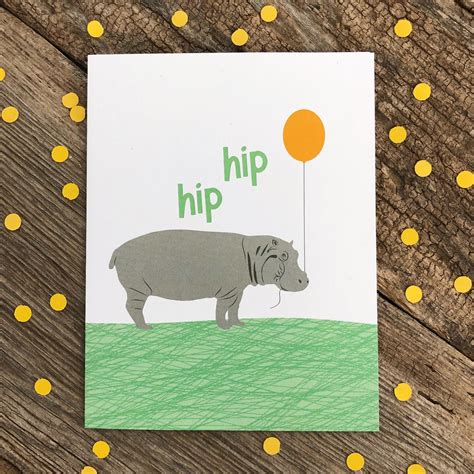 Hip Hip Hooray Card Modern Printed Matter
