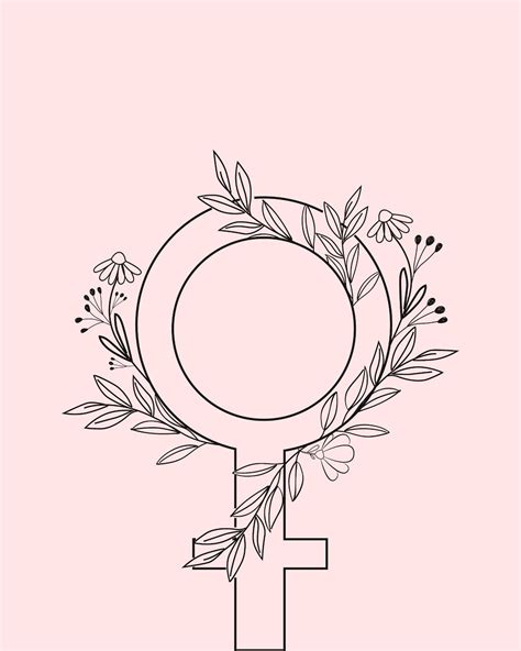 Pink Female Symbol Print Venus Symbol Feminist Wall Art Etsy