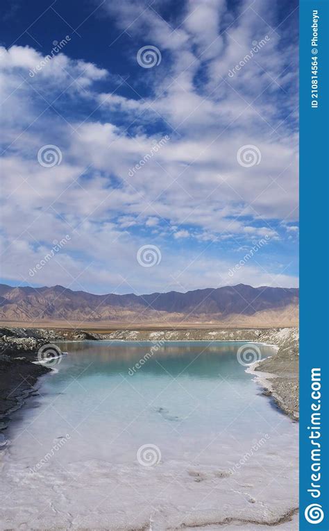 Beautiful Nature Landscape View Of Emerald Salt Lake In Qinghai China