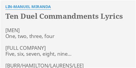 Ten Duel Commandments Lyrics By Lin Manuel Miranda One Two Three