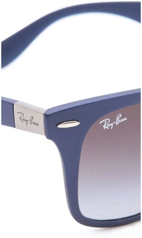 ray ban light force matte wayfarer sunglasses in blue lyst