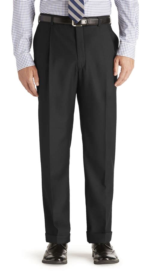 lyst jos a bank windsor traditional fit pleated front pre hemmed trousers clearance in black