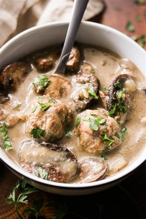 Creamy Meatball Mushroom Soup Paleo Whole30 Keto What Great