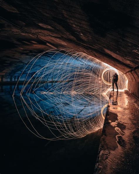 Itap Spinning Fire In A Water Tunnel By Freedogram Photos